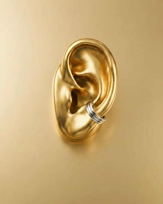 Column Base Thin Earcuff [Silver Plated]