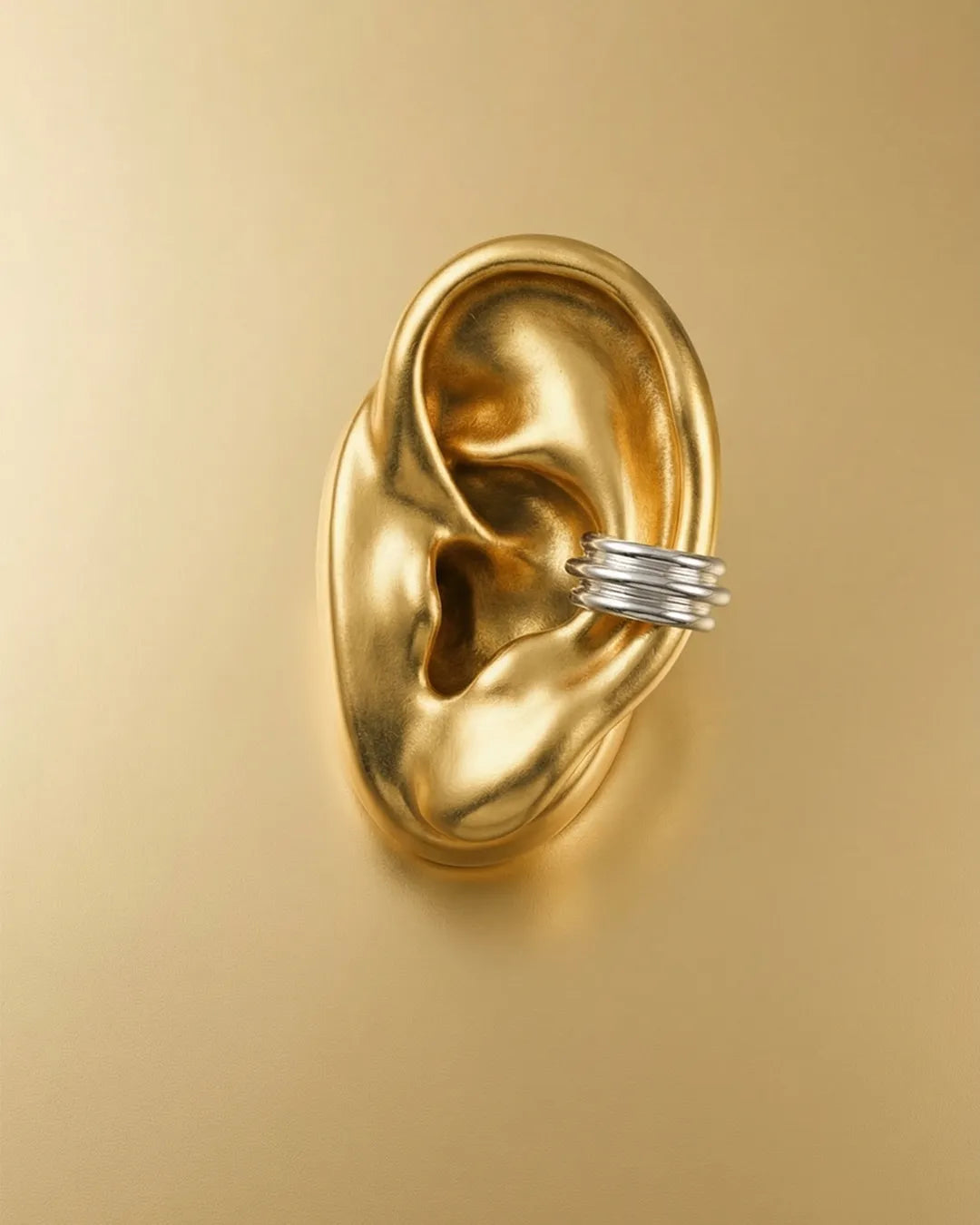 Column Base Bold Earcuff [Silver Plated]