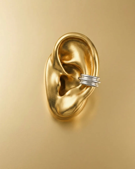 Column Base Bold Earcuff [Silver Plated]