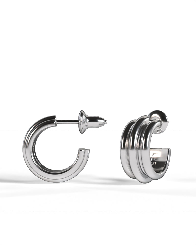 Column Base Bold Earring [Silver]