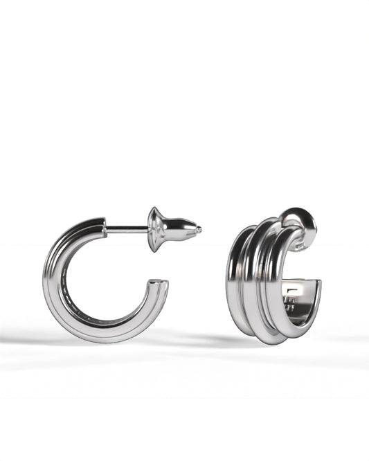 Column Base Bold Earring [Silver]