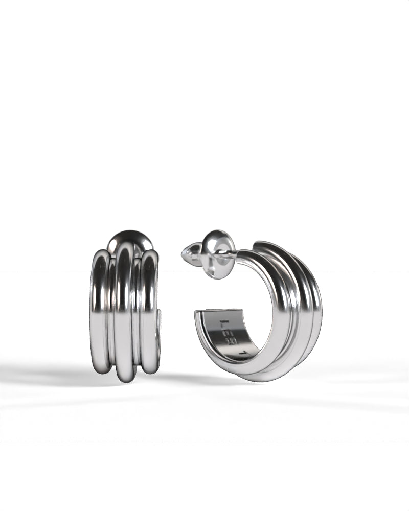 Column Base Bold Earring [Silver]