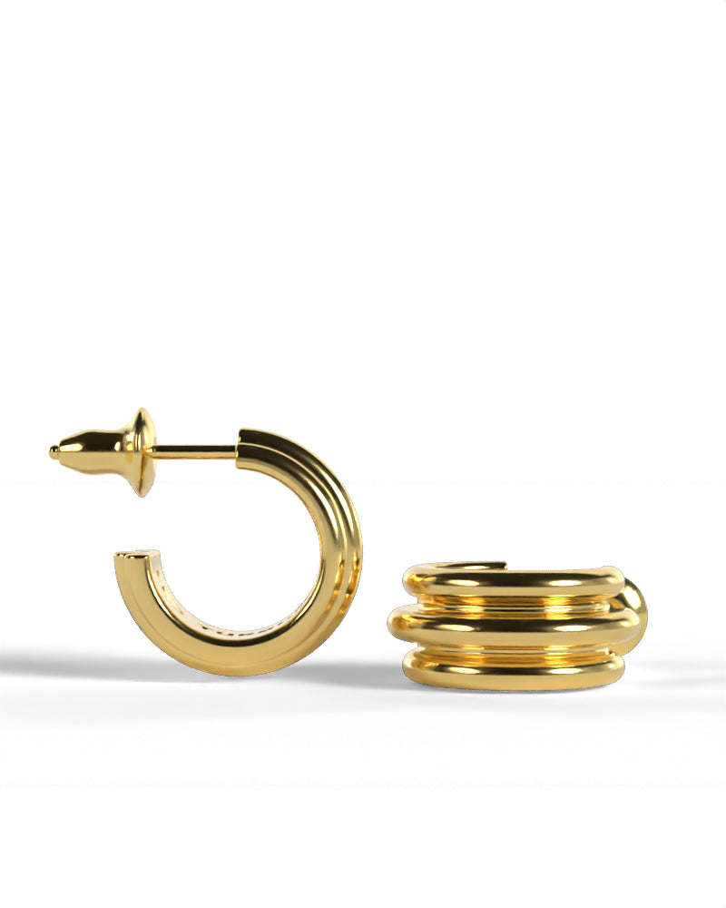 Column Base Bold Earring [Gold]
