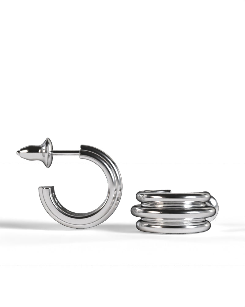 Column Base Bold Earring [Silver]